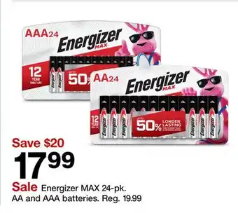 Target Energizer MAX 24-pk. AA and AAA batteries offer