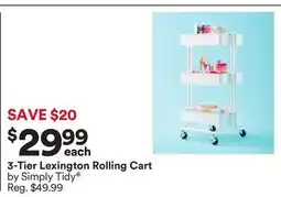 Michaels 3-Tier Lexington Rolling Cart by Simply Tidy offer