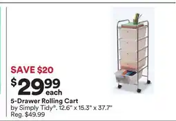 Michaels 5-Drawer Rolling Cart offer