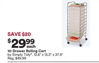 Michaels 10-Drawer Rolling Cart offer