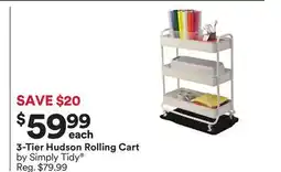 Michaels 3-Tier Hudson Rolling Cart by Simply Tidy offer