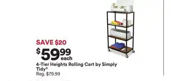 Michaels 4-Tier Heights Rolling Cart by Simply Tidy offer