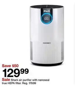 Target Shark air purifier with nanoseal true HEPA filter offer