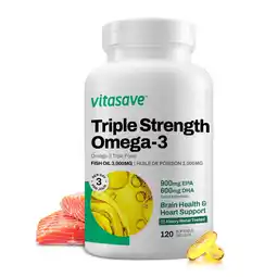 Walmart Vitasave Omega 3 Fish Oil Supplement, 3000mg Fish Oil, 120 Softgels offer