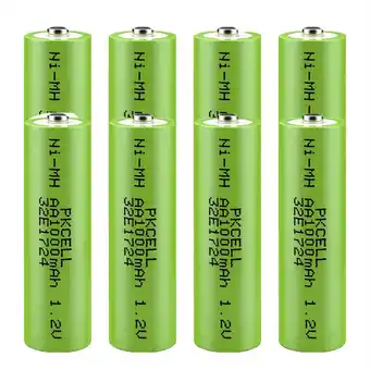 Walmart PKCELL AA Rechargeable Batteries NiMH 1000mAh 1.2v Garden Solar Ni-Mh Light LED 8PCS offer