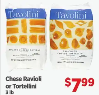 Gordon Food Services Tavolini Chese Ravioli or Tortellini offer