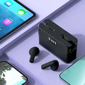 Walmart Wireless Bluetooth Earphones With Mobile Power Supply Semi In Ear Sports Digital Display Earphones offer