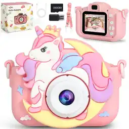 Walmart Wisairt Kids Camera, Toddler Camera Toy with Card Reader 32GB SD Card 1080P, Kids Gift for 3-12 Pink offer