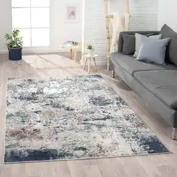 Walmart Ox Bay Bethany 5' x 7' Blue/Beige Abstract Durable Indoor Area Rug offer