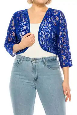 Walmart Women's Plus Size Casual Lace Bolero Cardigan offer