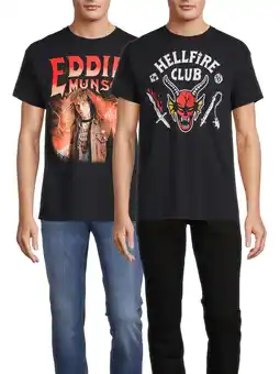 Walmart Stranger Things Men's Hellfire Club Eddie Munson Graphic Tees, 2-Pack, Sizes S-3XL offer