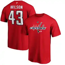 Walmart Men's Tom Wilson Red Washington Capitals Team Authentic Stack Name & Number T-Shirt offer