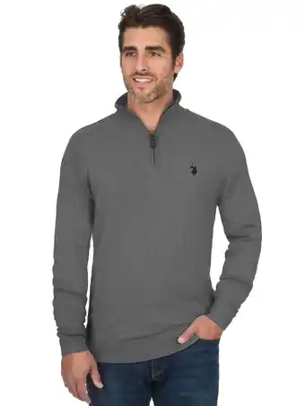 Walmart U.S. Polo Assn. Men's Soft Acrylic Solid Quarter Zip Sweater offer