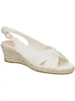 Walmart BELLA VITA Womens White Padded Kimora Round Toe Wedge Buckle Espadrille Shoes 10 M offer