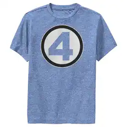 Walmart Boy's Marvel: Fantastic Four Classic Logo Performance Graphic Tee Royal Blue Heather Small offer