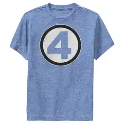 Walmart Boy's Marvel: Fantastic Four Classic Logo Performance Graphic Tee Royal Blue Heather Small offer