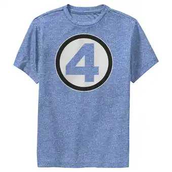 Walmart Boy's Marvel: Fantastic Four Classic Logo Performance Graphic Tee Royal Blue Heather Small offer