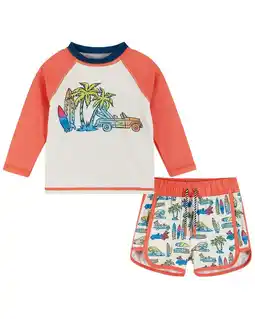 Walmart Andy & Evan boys Rashguard Set, 0/3M, Orange offer