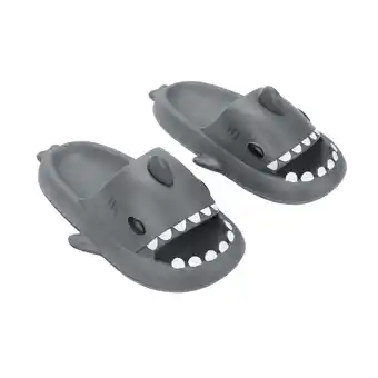 Walmart Shark-Themed Men's Gray Single Molded Slide Sandals -XL offer