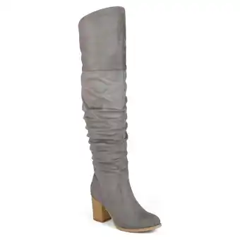 Walmart Journee Womens Kaison Extra Wide Calf Stacked Heel Over The Knee Boots offer