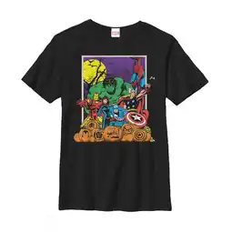 Walmart Boy's Marvel Halloween Avengers Scene Graphic Tee Black X Small offer