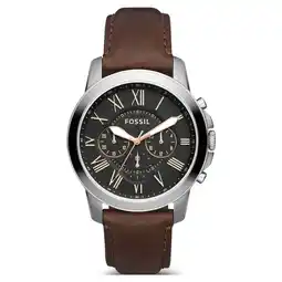 Walmart Fossil Men's Grant Chronograph Brown Leather Watch (Style: FS4813) offer