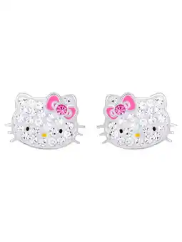 Walmart Sanrio Hello Kitty Girl's/Tween Sterling Silver Crystal Stud Earrings offer