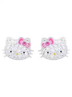 Walmart Sanrio Hello Kitty Girl's/Tween Sterling Silver Crystal Stud Earrings offer