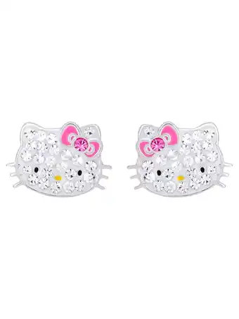 Walmart Sanrio Hello Kitty Girl's/Tween Sterling Silver Crystal Stud Earrings offer