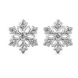 Walmart Cate & Chloe Sunny 18k White Gold Snowflake Stud Earrings with Swarovski Crystals Gift for Women offer