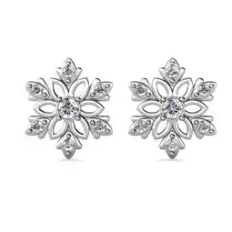 Walmart Cate & Chloe Sunny 18k White Gold Snowflake Stud Earrings with Swarovski Crystals Gift for Women offer