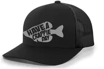 Walmart Mens Crappie Hat Have A Crappie Day Mens Mesh Back Trucker Hat, Black/Black offer