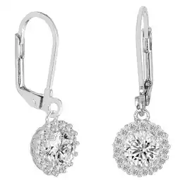 Walmart Cate & Chloe Michelle 18k White Gold Drop Earrings with Simulated Diamond Crystals Gift for Women offer