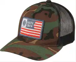 Walmart Salty Crew Mens Freedom Flag Retro Trucker Hat, Adult, Camo, OS offer