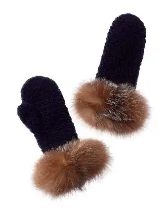 Walmart Surell Accessories Fleece-Lined Knit Mittens, Blue offer