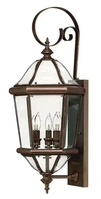 Walmart Hinkley Lighting - Three Light Wall Mount - Augusta Brass Outdoor Lantern offer