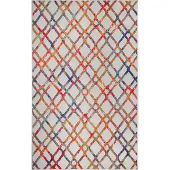 Walmart Superior Paxson Diamond Indoor/Outdoor Area Rug, 5' 2 x 7' 2, Cream offer