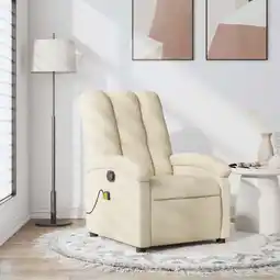 Walmart vidaXL Massage Recliner Chair Cream Fabric offer