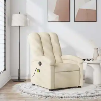 Walmart vidaXL Massage Recliner Chair Cream Fabric offer