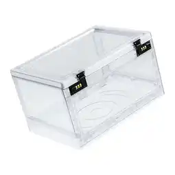 Walmart perfk Lockable Storage Bin Durable Portable Clear Lockable Storage Box for Office offer