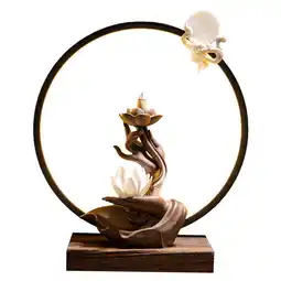 Walmart Backflow Burner LED Light Antique Fragrance Yoga Bedroom White Lotus offer