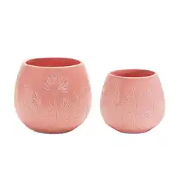 Walmart Melrose Floral Etched Ceramic Planter (Set of 2) offer