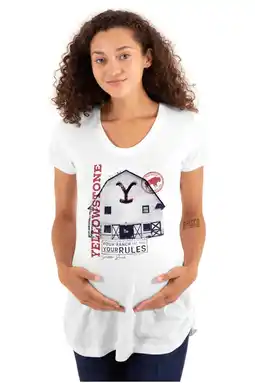 Walmart Yellowstone Ranch Your Rules Barn Women's Maternity T Shirt Tee Brisco Brands S offer