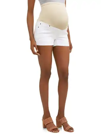 Walmart Oh! Mamma Maternity Full Panel Twill Shorts - Available in Plus Sizes offer