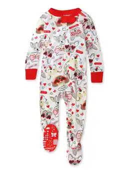 Walmart Honest Baby Clothing Organic Cotton Boy/Girl Long Sleeve Snug-Fit Footed Pajamas (12 - 24 Months) offer