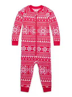 Walmart Jaclyn Infant Red Fair Isle Family Sleep Holiday Pajama Set, 1-Piece, Sizes 3M-18M offer