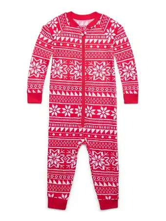 Walmart Jaclyn Infant Red Fair Isle Family Sleep Holiday Pajama Set, 1-Piece, Sizes 3M-18M offer