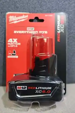 Walmart Milwaukee 48-11-2460 M12 REDLITHIUM XC 6 Ah Lithium-Ion Battery Pack - New offer