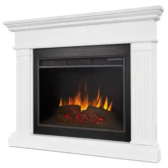 Walmart Bowery Hill Contemporary Wood Corner Electric Fireplace in White offer