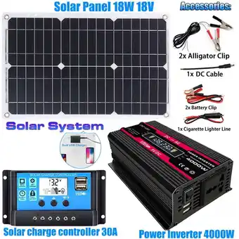 Walmart BAGUER 220V 6000W Solar Panel Kit Complete Solar Power Generator 30A Home Grid System DC12-AC220V offer